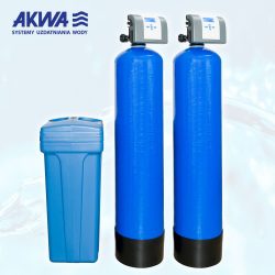 Dwukolumnowy zmiękczacz wody do pracy ciągłej Clack PL TWIN od 1 cal do 1 1/4 cala, od 20 litrów do 150 litrów